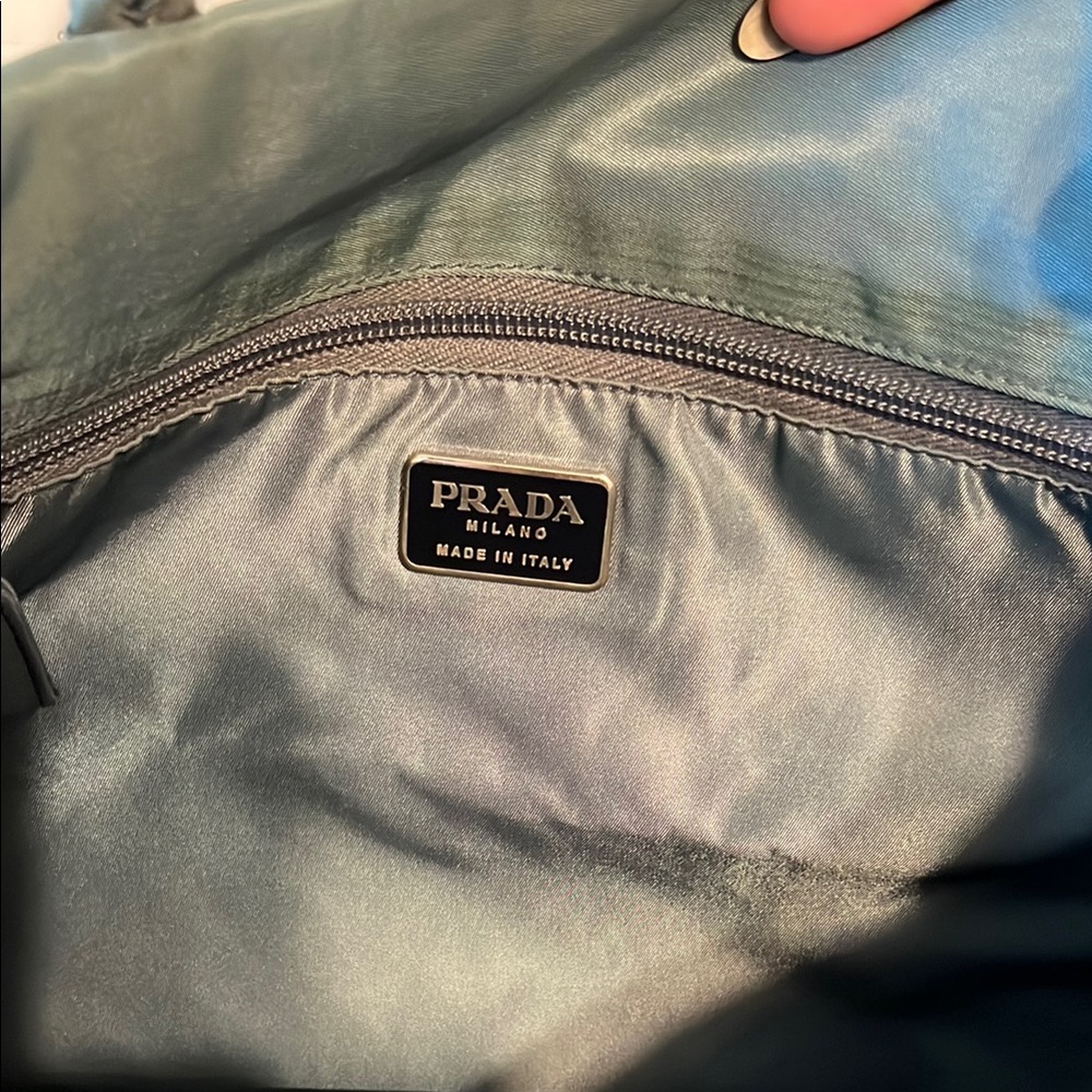 Flawed Prada Tessuto City Nylon Tote Bag Sophisticated Design Iridescent accents - Picture 7 of 17